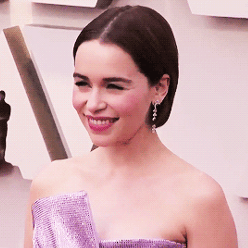 Actress Emilia Clarke Cute Smile And Waving GIF