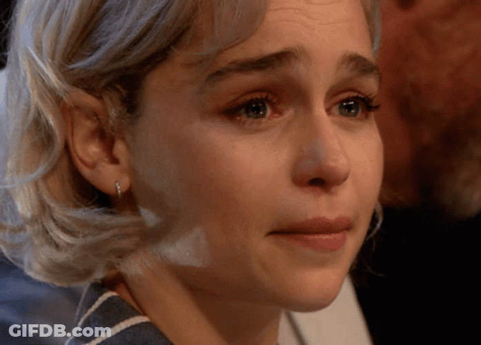 Actress Emilia Clarke Sobbing Teary Eyes GIF