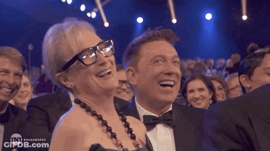 Actress Meryl Streep Chuckling GIF