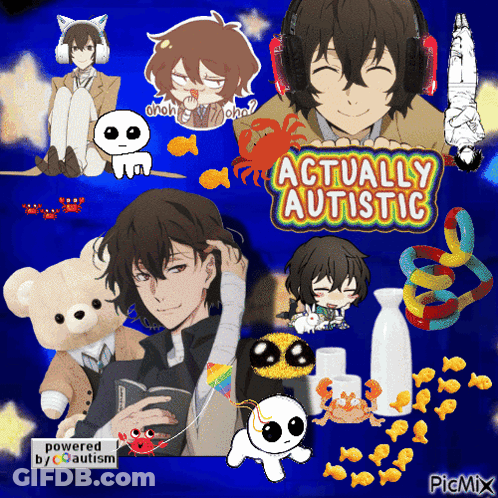 Actually Autistic Anime Characters Collage GIF