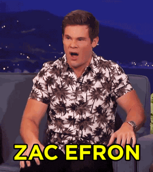 Adam Devine Zac Efron Fangirl GIF