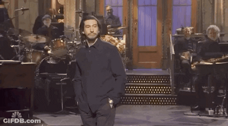 Adam Driver SNL Walking On Stage GIF