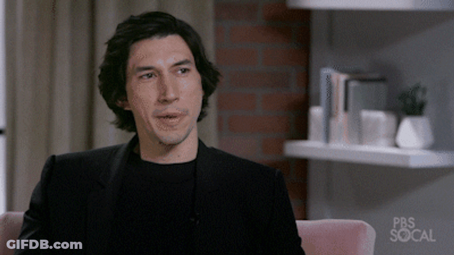 Adam Driver Thinking Seriously GIF