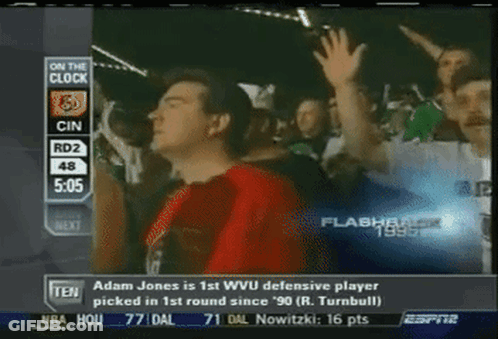 Adam Jones Is The First Wvu Defensive Player Picked In The 1St Round GIF