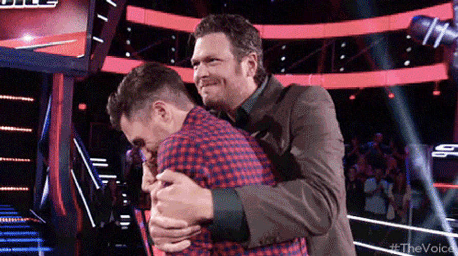 Adam Levine Hugs And Kisses GIF