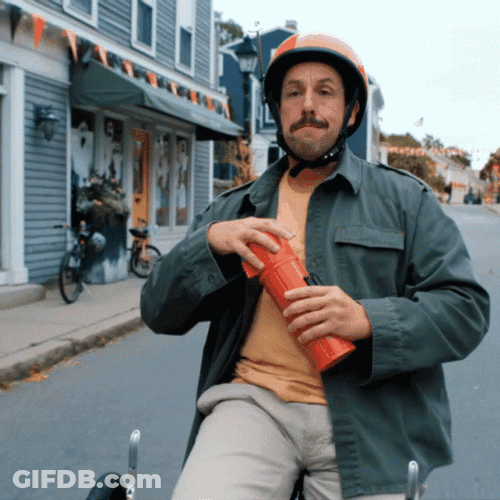 Adam Sandler Puking While Riding Bike GIF