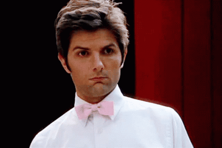 Adam Scott Raising Eyebrows GIF