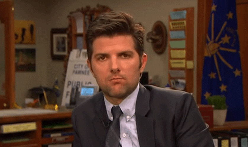 Adam Scott Seriously Staring GIF