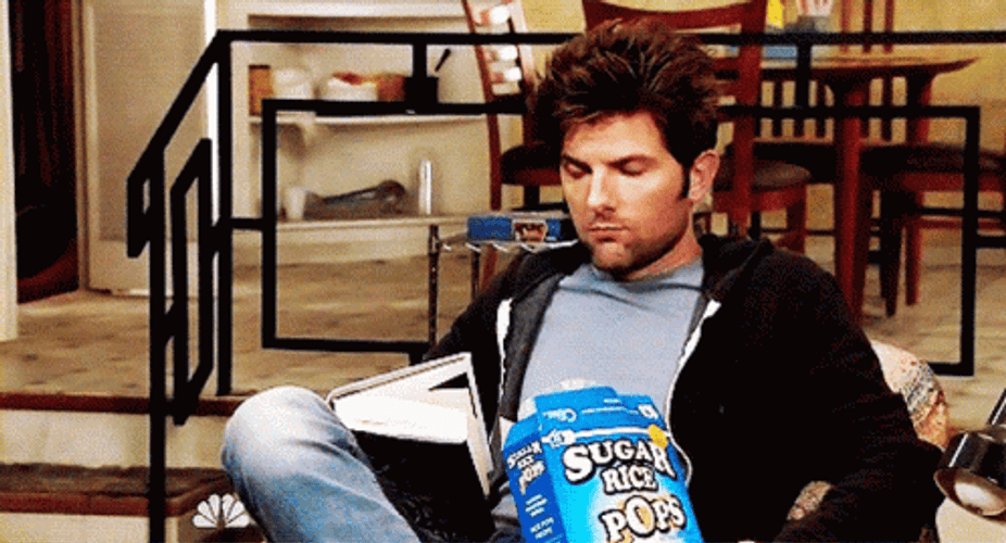 Adam Scott With Book GIF