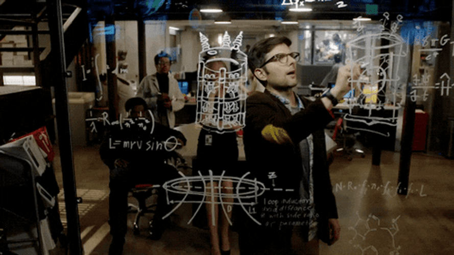 Adam Scott Writing GIF