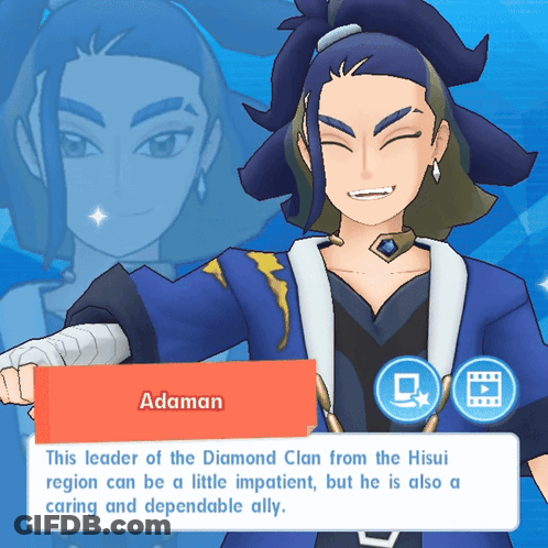 Adaman Leader Of Diamond Clan From Hisui Region GIF