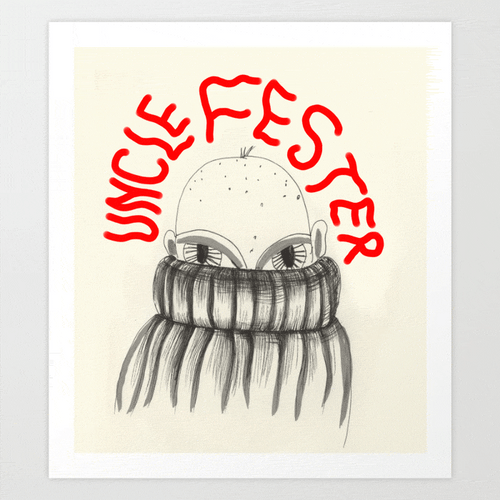 Addams Family Uncle Fester Drawing BlInk GIF
