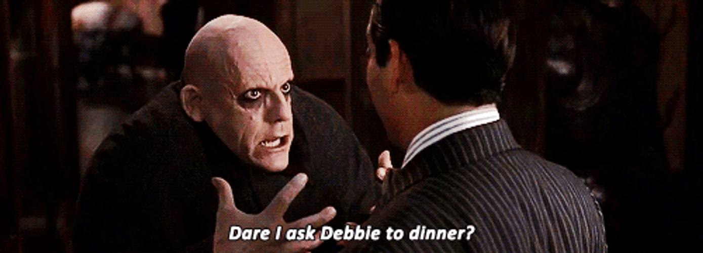 Addams Family Uncle Fester Jackie Coogan Dinner GIF