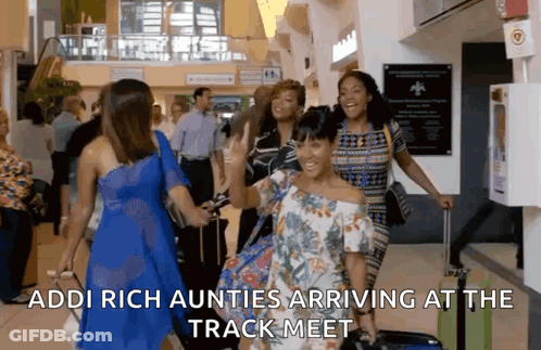 Addi Rich Aunties Arriving At Track Meet GIF