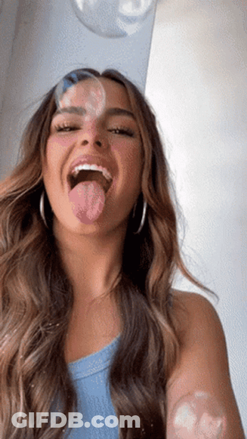 Addison Rae Playing Bubbles GIF