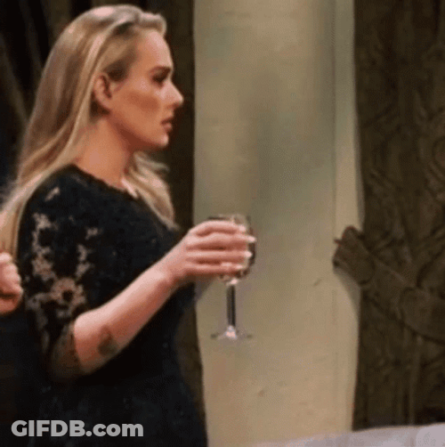 Adele Breaks Champagne Glass GIF