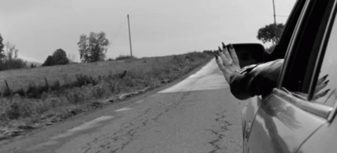 Adele Hello Waiving Hand Outside The Window Car GIF