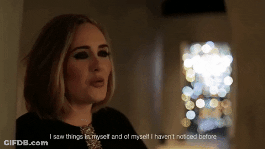 Adele Realizes Something From Herself GIF
