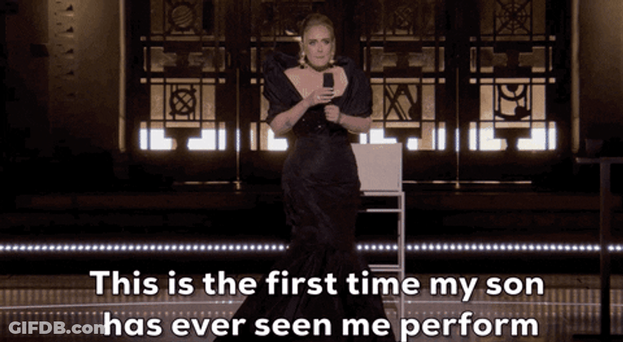 Adele's Son First Time Watching Her Performance GIF