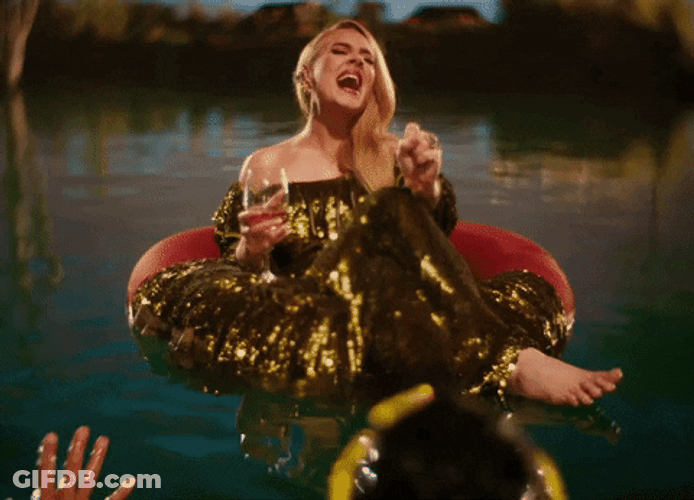 Adele Singing On The River With Hands Reaching GIF