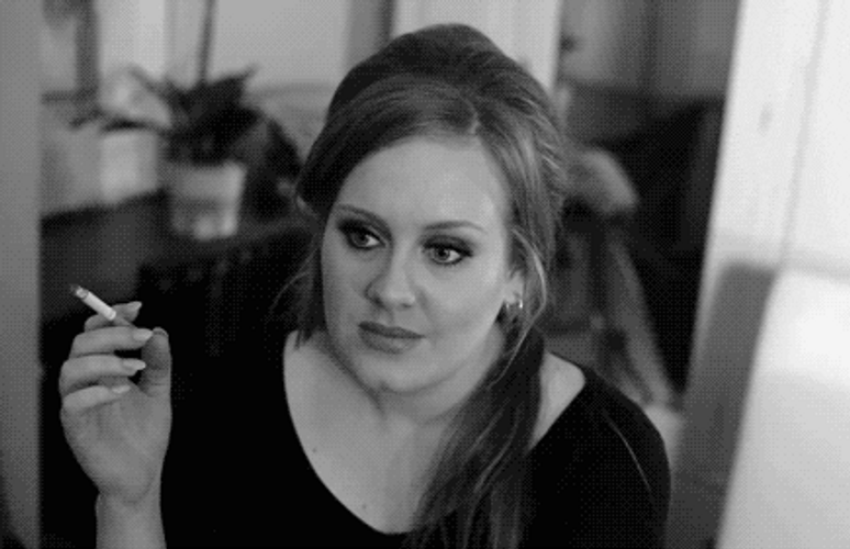 Adele Smoking Cigarette GIF
