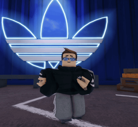 Adidas Logo With Dancing Animated Man GIF