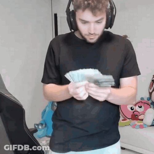 Adin Ross Showing Cash Bill GIF