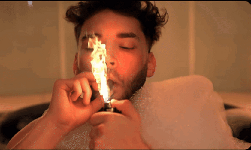 Adin Ross Smoking Bath Tub GIF