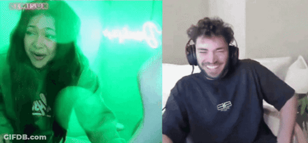 Adin Ross Video Call Girl Jump Laughing GIF