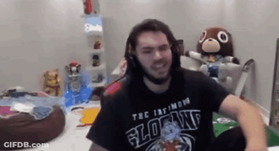 Adin Ross Yelling Slams Table GIF