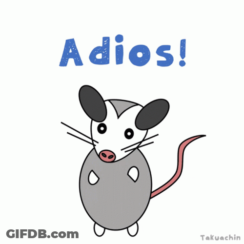 Adios Cute Mouse Animated Sticker GIF