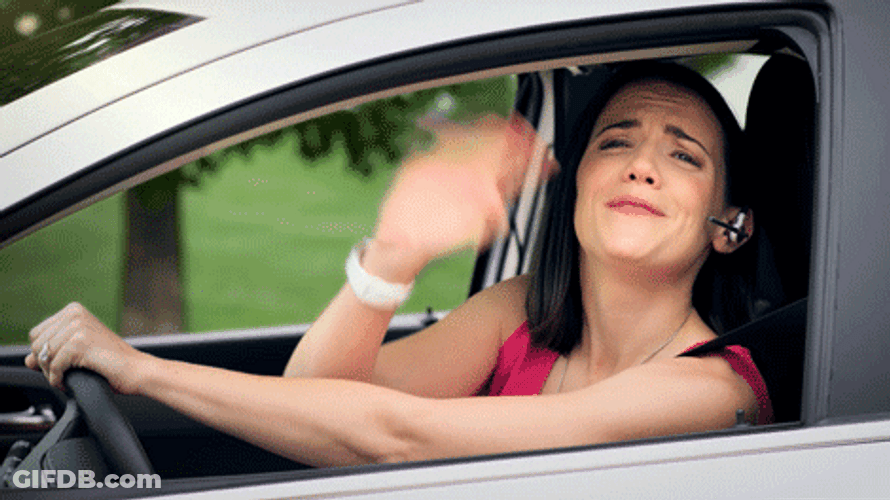 Adios Wave Flying Kiss Car GIF