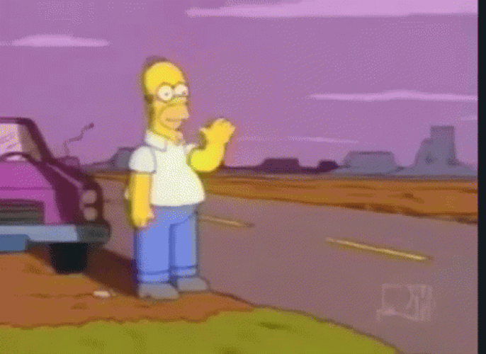 Adios Waving Sunset Homer Simpson GIF