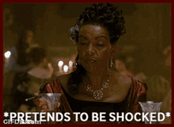 Adjoa Andoh Pretends To Be Shocked GIF
