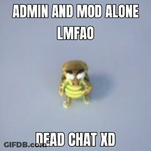 Admin And Mod Alone Lmfao Dead Chat Xd Turtle Blue Background GIF