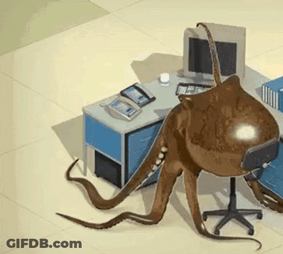 Administrative Professionals Day Octopus Banging Table GIF