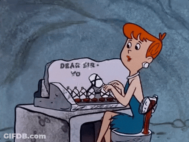 Administrative Professionals Day The Flintstones Typing GIF