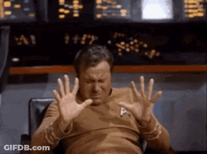 Admiral James T. Kirk Shocked Jazz Hands GIF