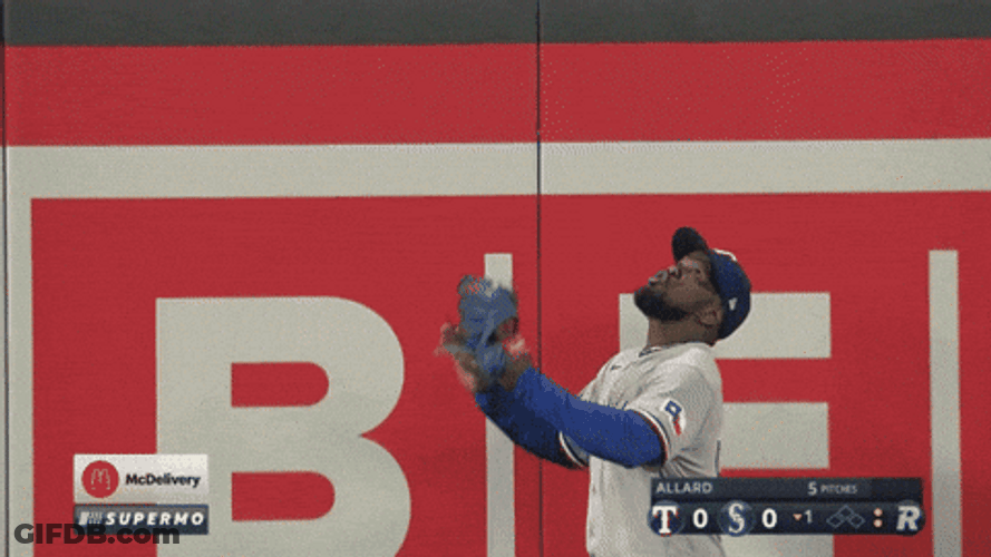 Adolis Garcia Catching Baseball GIF