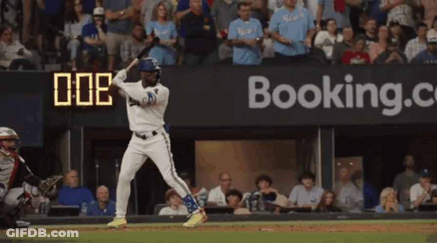 Adolis Garcia Hitting Baseball And Casually Walking GIF