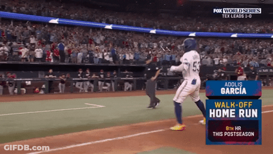 Adolis Garcia Pointing Upwards GIF
