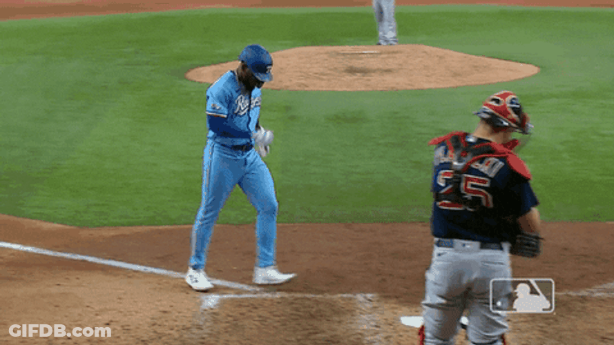 Adolis Garcia Stepping On Baseball Base GIF