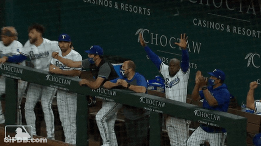 Adolis Garcia Tapping Fence With Force GIF