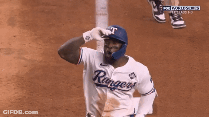 Adolis Garcia Throwing His Helmet GIF