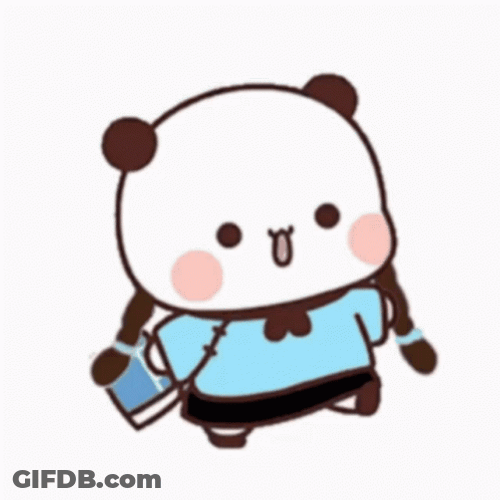 Adorable Animated Bear In Pigtails GIF