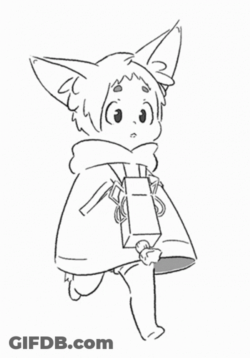 Adorable Anime Running Drawing GIF
