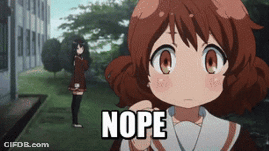 Adorable Anime Running Kumiko Nope GIF