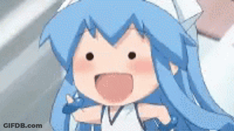 Adorable Anime Running Squid Girl GIF
