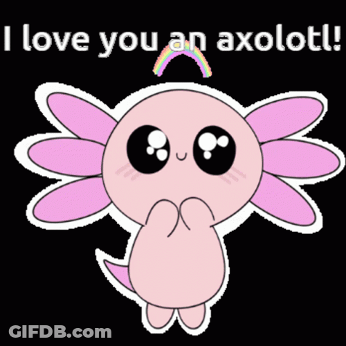 Adorable Axolotl Squishmallow Love You Rainbow GIF
