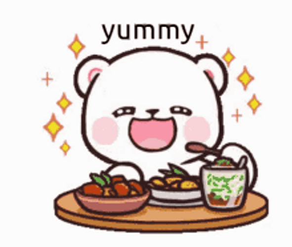 Adorable Bear Swallowing Yummy Food GIF